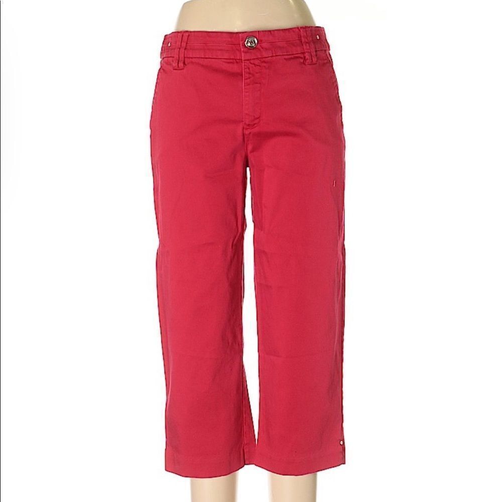 10/$25🦋 Intro. Red Comfort Waist Stretch Cropped Pants - Size 10